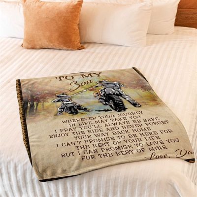 To My Son Blanket From Father Mother Motocross Riding Partner Vintage Blanket, Blankets For Mothers Day