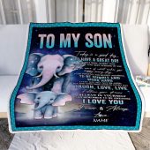 To My Son Elephant Blanket From Mom Dad Mother Every Day Laugh Love Live Mother Day Blanket Personalized Blanket For Mom 2 Jasyki.jpg - demo10