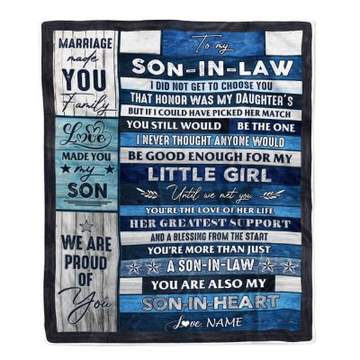 To My Son In Law Blanket From Mother In Law You're The Love Of Her Life, Mother Day Blanket, Personalized Blanket For Mom