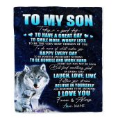 To My Son Wolf Blanket From Mom Dad Mother Today Is A Good Day Mother Day Blanket Personalized Blanket For Mom 1 Nnzoui.jpg - demo10