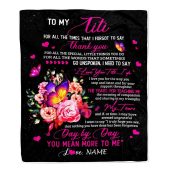 To My Titi Blanket From Daughter Son Flower Butterfly Thank You For All The Special Mother Day Blanket Personalized Blanket For Mom 1 Hjvjy2.jpg - demo10