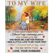 To My Wife Day Met You I Found Missing Piece All My Last Be With You Fleece Blanket Blankets For Mothers Day 1 Jhxxpv.jpg - demo10