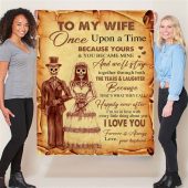 To My Wife I Love You Skeleton Married Gift Ideas From Husband Halloween Blanket Blankets For Mothers Day 2 H1thqw.jpg - demo10