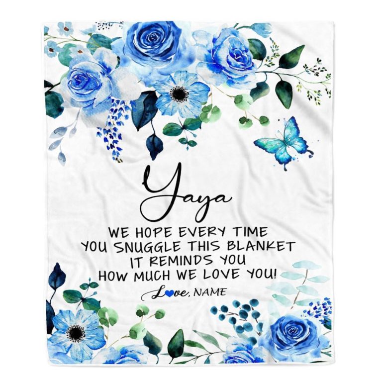 To My Yaya Blanket From Kids Floral How Much We Love You, Mother Day Blanket, Personalized Blanket For Mom
