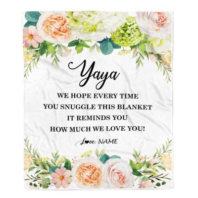 To My Yaya Blanket From Kids How Much We Love You, Mother Day Blanket, Personalized Blanket For Mom