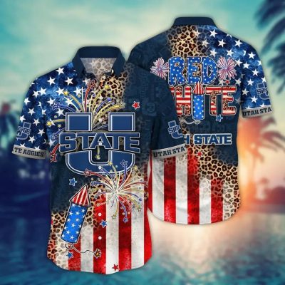 Utah State Aggies NCAA Aloha Hawaiian Shirt, NCAA Hawaiian Shirt