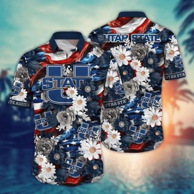 Utah State Aggies NCAA Aloha Hawaiian Shirt 1, NCAA Hawaiian Shirt
