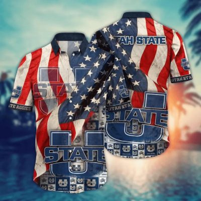 Utah State Aggies NCAA Flower Aloha Hawaiian Shirt 11, NCAA Hawaiian Shirt