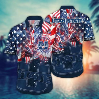 Utah State Aggies NCAA Flower Aloha Hawaiian Shirt 12, NCAA Hawaiian Shirt