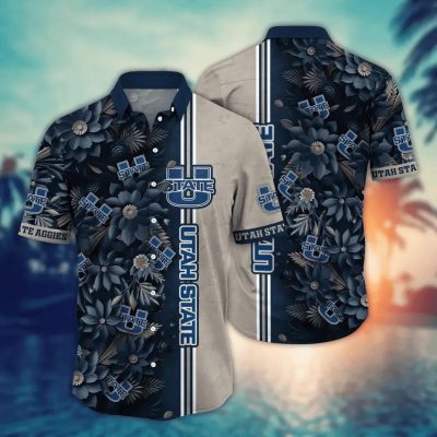 Utah State Aggies NCAA Flower Aloha Hawaiian Shirt 3, NCAA Hawaiian Shirt