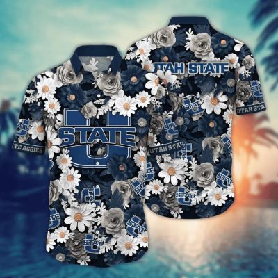 Utah State Aggies NCAA Flower Aloha Hawaiian Shirt 9, NCAA Hawaiian Shirt