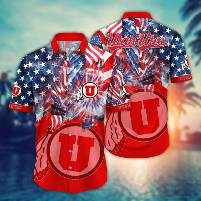 Utah Utes NCAA Flower Aloha Hawaiian Shirt 10, NCAA Hawaiian Shirt Utah Utes NCAA Flower Aloha Hawaiian Shirt 10, NCAA Hawaiian Shirt