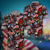 Utah Utes NCAA Flower Aloha Hawaiian Shirt 14, NCAA Hawaiian Shirt