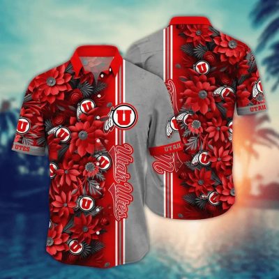 Utah Utes NCAA Flower Aloha Hawaiian Shirt 3, NCAA Hawaiian Shirt Utah Utes NCAA Flower Aloha Hawaiian Shirt 3, NCAA Hawaiian Shirt