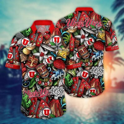 Utah Utes NCAA Flower Aloha Hawaiian Shirt 6, NCAA Hawaiian Shirt Utah Utes NCAA Flower Aloha Hawaiian Shirt 6, NCAA Hawaiian Shirt