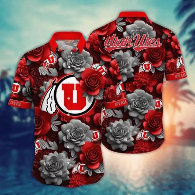 Utah Utes NCAA Flower Aloha Hawaiian Shirt 7, NCAA Hawaiian Shirt Utah Utes NCAA Flower Aloha Hawaiian Shirt 7, NCAA Hawaiian Shirt
