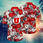 Utah Utes NCAA Flower Aloha Hawaiian Shirt 9, NCAA Hawaiian Shirt