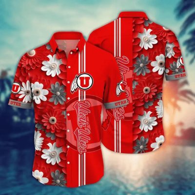 Utah Utes Style Hot Trending Summer NCAA Flower Aloha Hawaiian Shirt, NCAA Hawaiian Shirt