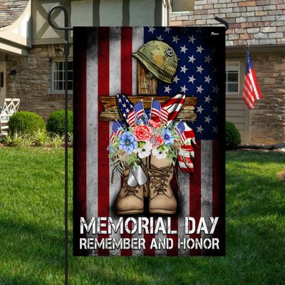 Memorial Day Remember and Honor Veteran Boots Patriotic Flag MLN5330NTH - Flagwix