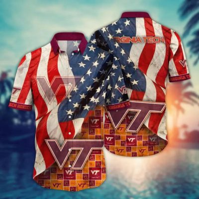 Virginia Tech Hokies NCAA Flower Aloha Hawaiian Shirt 10, NCAA Hawaiian Shirt