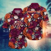 Virginia Tech Hokies NCAA Flower Aloha Hawaiian Shirt 3, NCAA Hawaiian Shirt