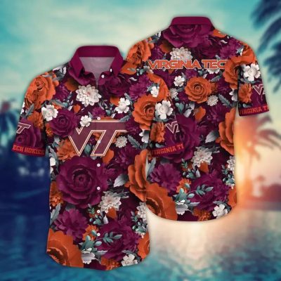 Virginia Tech Hokies NCAA Flower Aloha Hawaiian Shirt 3, NCAA Hawaiian Shirt