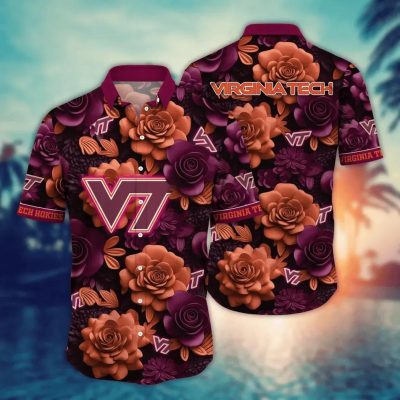 Virginia Tech Hokies NCAA Flower Aloha Hawaiian Shirt 6, NCAA Hawaiian Shirt NCAA Hawaiian Shirt
