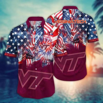 Virginia Tech Hokies NCAA Flower Aloha Hawaiian Shirt 8, NCAA Hawaiian Shirt