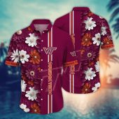 Virginia Tech Hokies Style Hot Trending Summer NCAA Flower Aloha Hawaiian Shirt, NCAA Hawaiian Shirt