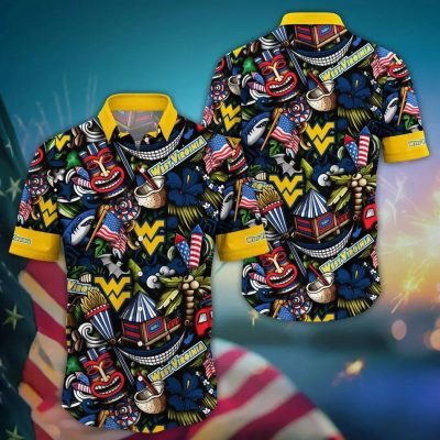 West Virginia Mountaineers NCAA Flower Aloha Hawaiian Shirt 13, NCAA Hawaiian Shirt