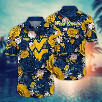 West Virginia Mountaineers NCAA Flower Aloha Hawaiian Shirt 4, NCAA Hawaiian Shirt