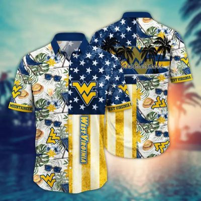 West Virginia Mountaineers NCAA Flower Aloha Hawaiian Shirt 9, NCAA Hawaiian Shirt