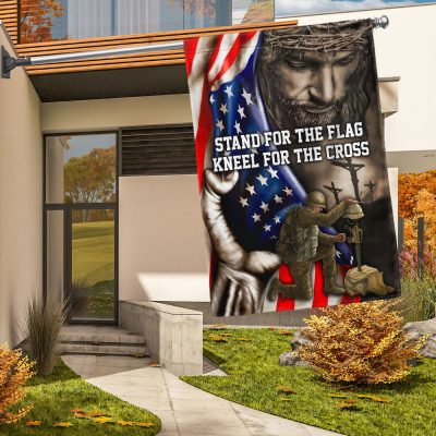 Stand For The Flag, Veteran Memorial Jesus Christian Flag TPT849F - Flagwix