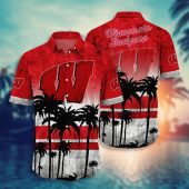 Wisconsin Badgers Aloha Hawaiian Shirt, NCAA Hawaiian Shirt