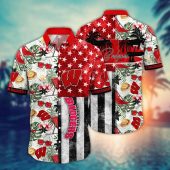 Wisconsin Badgers NCAA Flower Aloha Hawaiian Shirt 11, NCAA Hawaiian Shirt