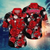 Wisconsin Badgers NCAA Flower Aloha Hawaiian Shirt 4, NCAA Hawaiian Shirt
