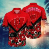 Wisconsin Badgers NCAA Flower Aloha Hawaiian Shirt 5, NCAA Hawaiian Shirt