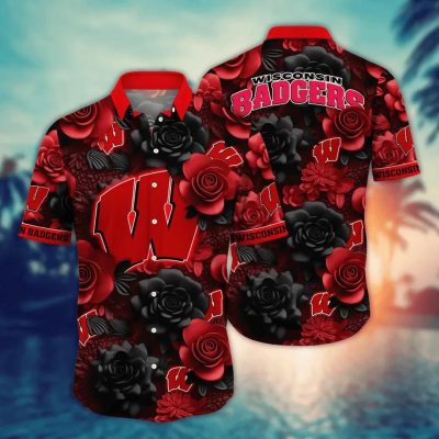 Wisconsin Badgers NCAA Flower Aloha Hawaiian Shirt 7, NCAA Hawaiian Shirt