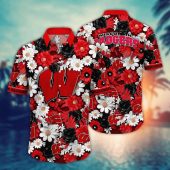 Wisconsin Badgers NCAA Flower Aloha Hawaiian Shirt 8, NCAA Hawaiian Shirt