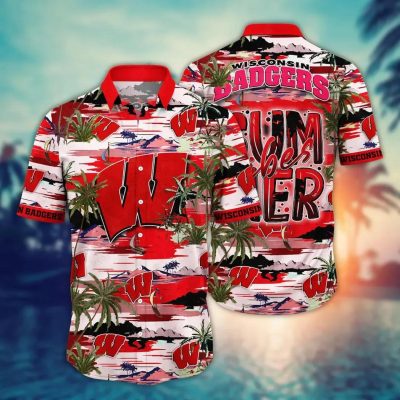 Wisconsin Badgers NCAA Flower Aloha Hawaiian Shirt 9, NCAA Hawaiian Shirt
