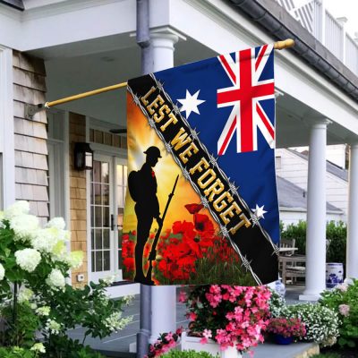 Remembrance Day Flag Poppy. Lest We Forget. Australia Veteran Flag THB3281Fv2 - Flagwix