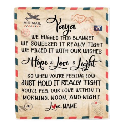 Yaya Blanket From Kids We Hugged This Blanket Mail Letter, Mother Day Blanket, Personalized Blanket For Mom