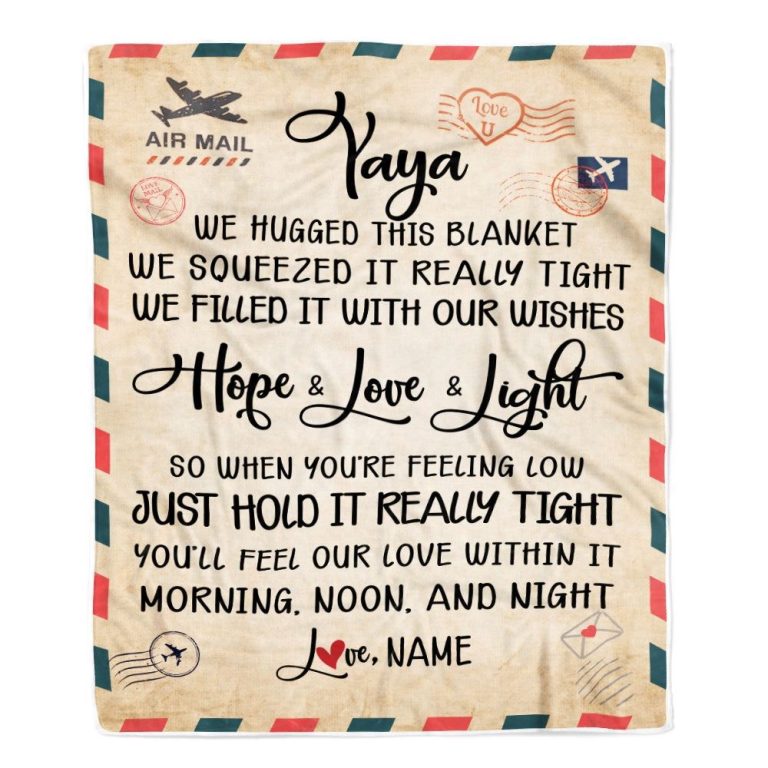 Yaya Blanket From Kids We Hugged This Blanket Mail Letter, Mother Day Blanket, Personalized Blanket For Mom