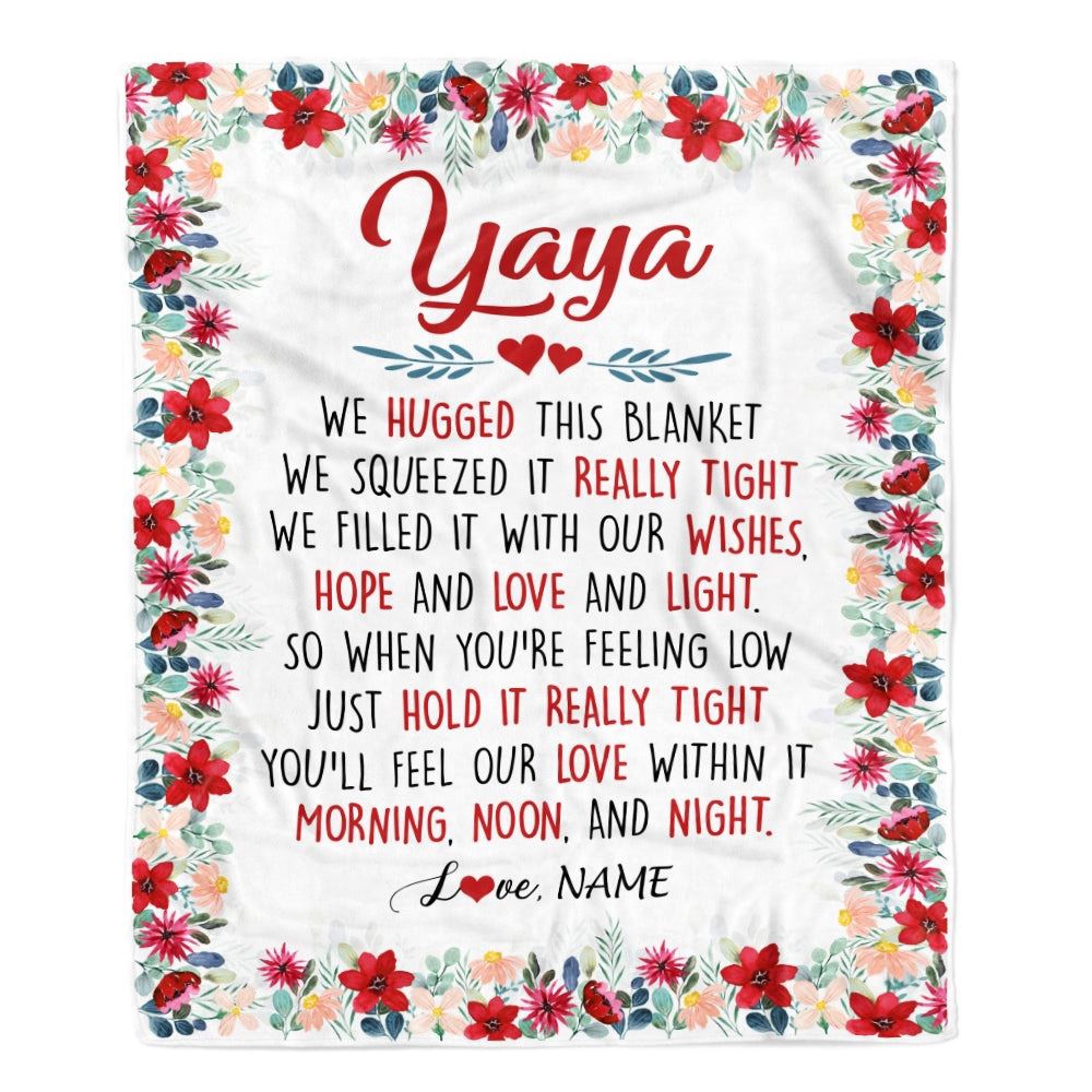 Yaya Blanket From Kids We Hugged This Blanket, Mother Day Blanket, Personalized Blanket For Mom Yaya Blanket From Kids We Hugged This Blanket, Mother Day Blanket, Personalized Blanket For Mom