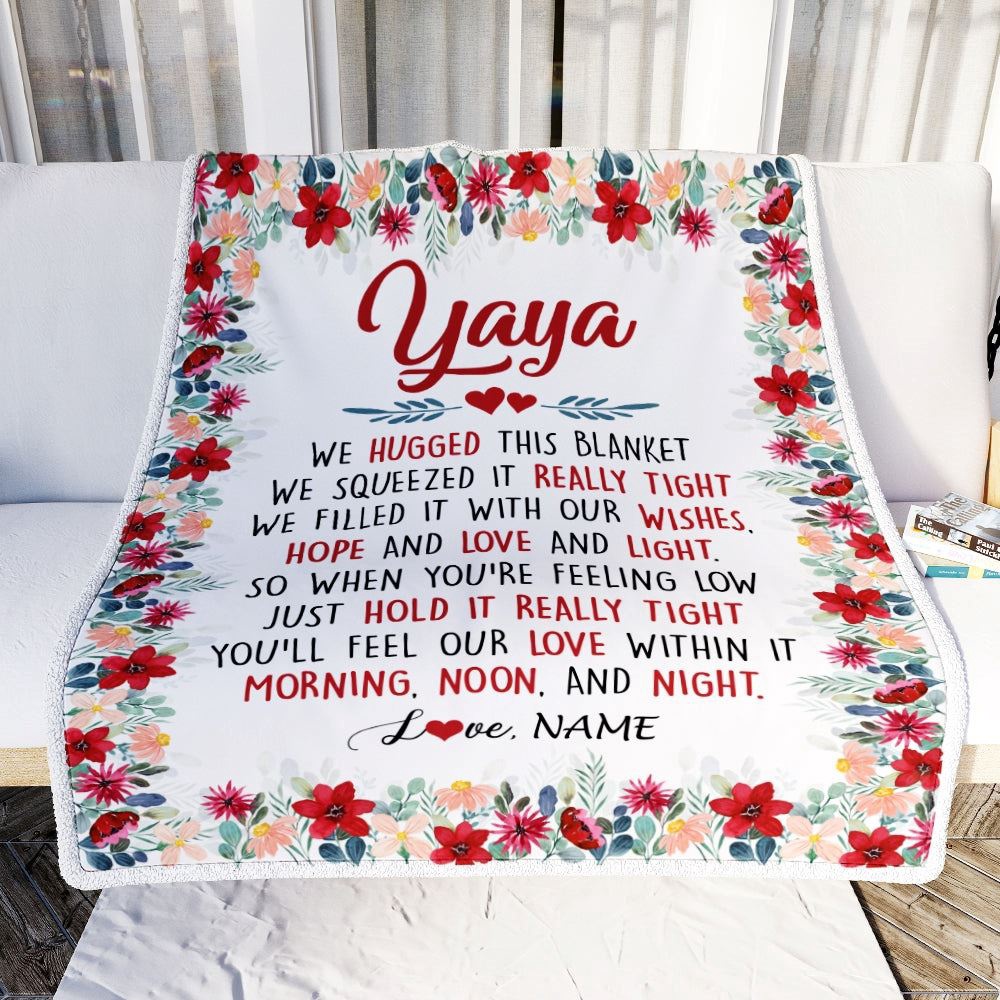 Yaya Blanket From Kids We Hugged This Blanket, Mother Day Blanket, Personalized Blanket For Mom Yaya Blanket From Kids We Hugged This Blanket, Mother Day Blanket, Personalized Blanket For Mom