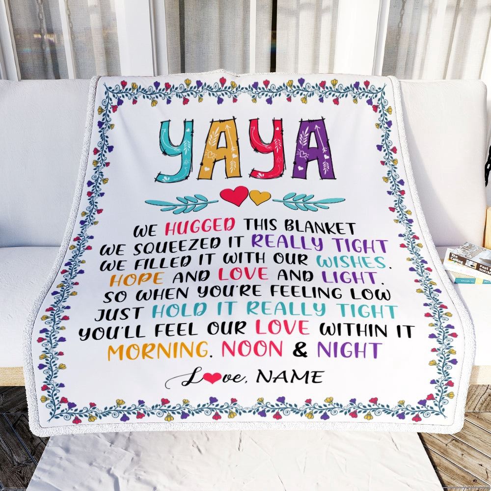 Yaya Blankets From Kids We Hugged This Blanket, Mother Day Blanket, Personalized Blanket For Mom Yaya Blankets From Kids We Hugged This Blanket, Mother Day Blanket, Personalized Blanket For Mom