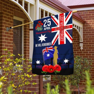 Anzac Day Australia Flag Lest We Forget 25 April We Will Remember LNH050F - Flagwix Anzac Day Australia Flag Lest We Forget 25 April We Will Remember LNH050F - Flagwix