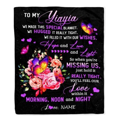 Yiayia Blanket From Grandkids Granddaughter We Made This Special Blanket, Mother Day Blanket, Personalized Blanket For Mom