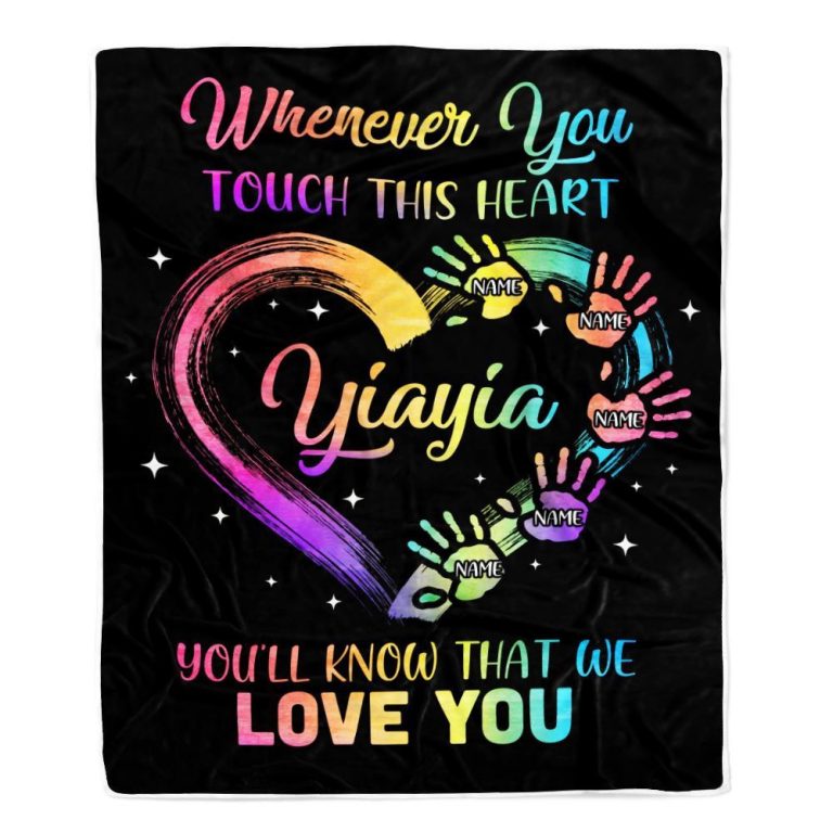 Yiayia Blankets From Grandkids Granddaughter Grandson We Love You, Mother Day Blanket, Personalized Blanket For Mom