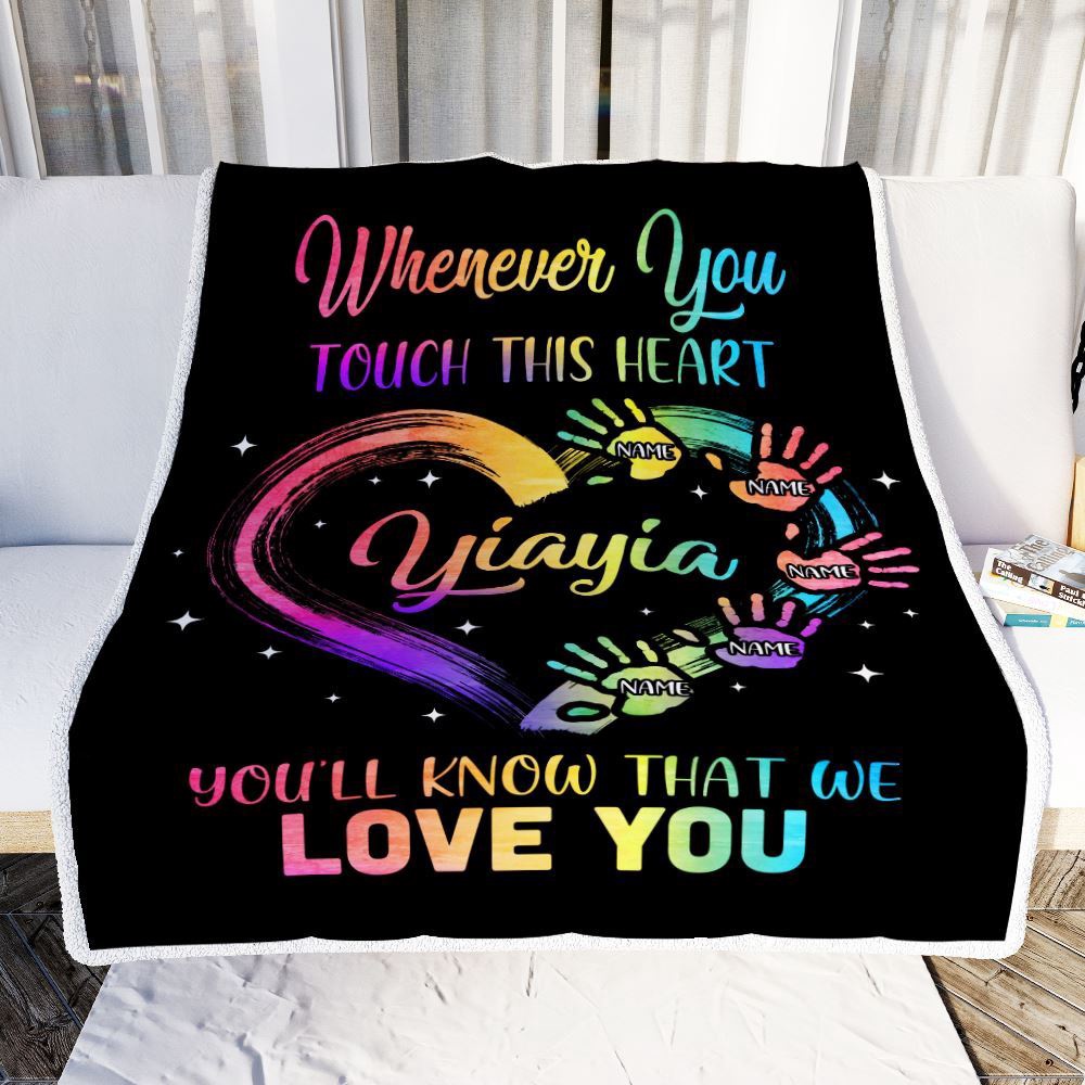 Yiayia Blankets From Grandkids Granddaughter Grandson We Love You, Mother Day Blanket, Personalized Blanket For Mom Yiayia Blankets From Grandkids Granddaughter Grandson We Love You, Mother Day Blanket, Personalized Blanket For Mom